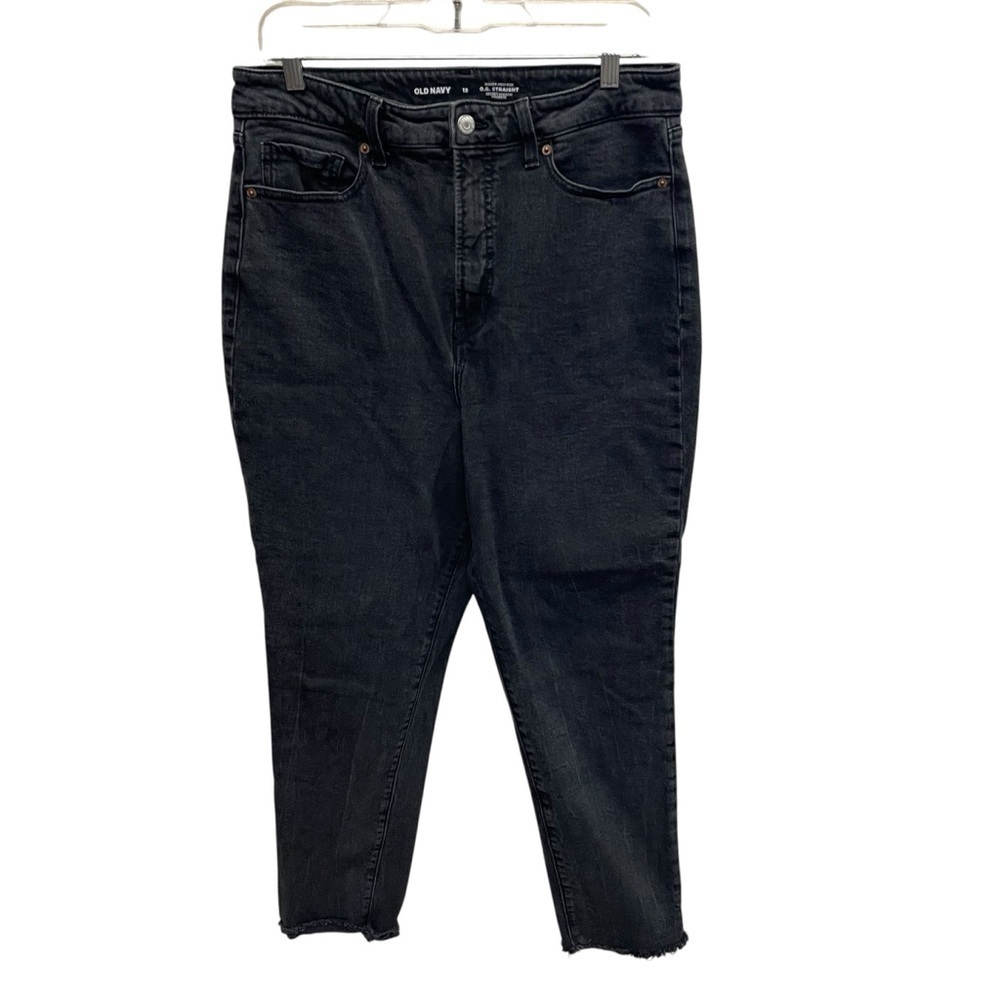 Old navy women’s higher high rise O.G. Straight jeans black size 12 grunge
